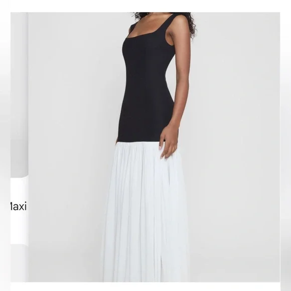 LEAU Phantom Maxi Dress Black and White - Picture 1 of 4